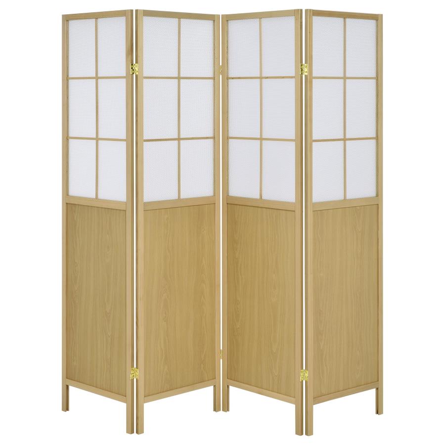 (image for) Edwards 4-Panel Room Divider Folding Shoji Screen Natural