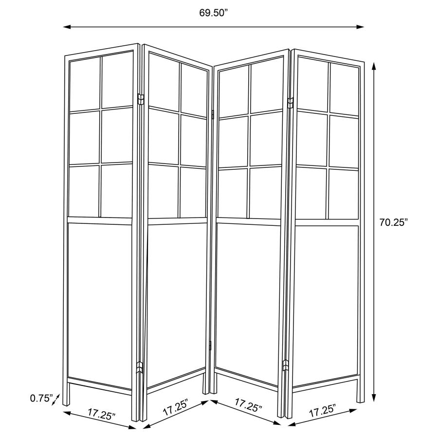 (image for) Edwards 4-Panel Room Divider Folding Shoji Screen Natural