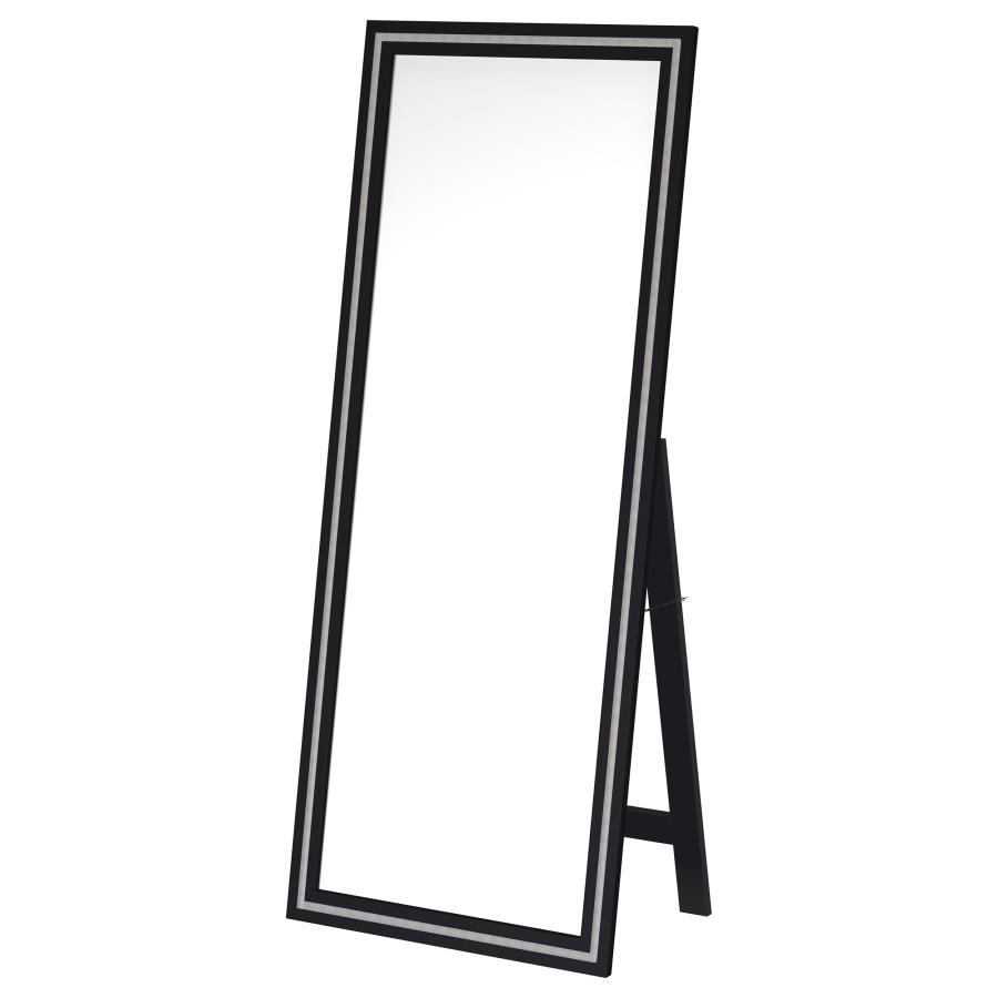 (image for) Windrose 28 x 67 Inch Tempered LED Standing Mirror Black