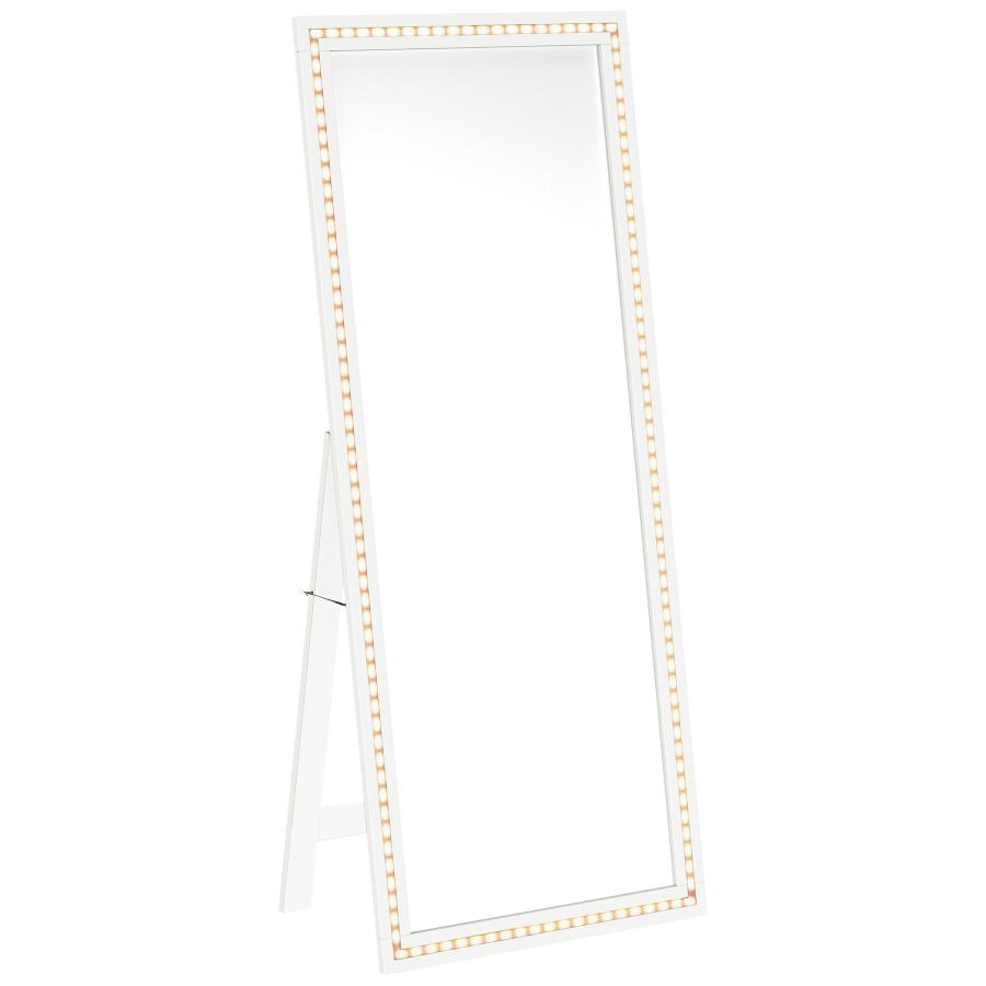 (image for) Windrose 28 x 67 Inch Tempered LED Standing Mirror White