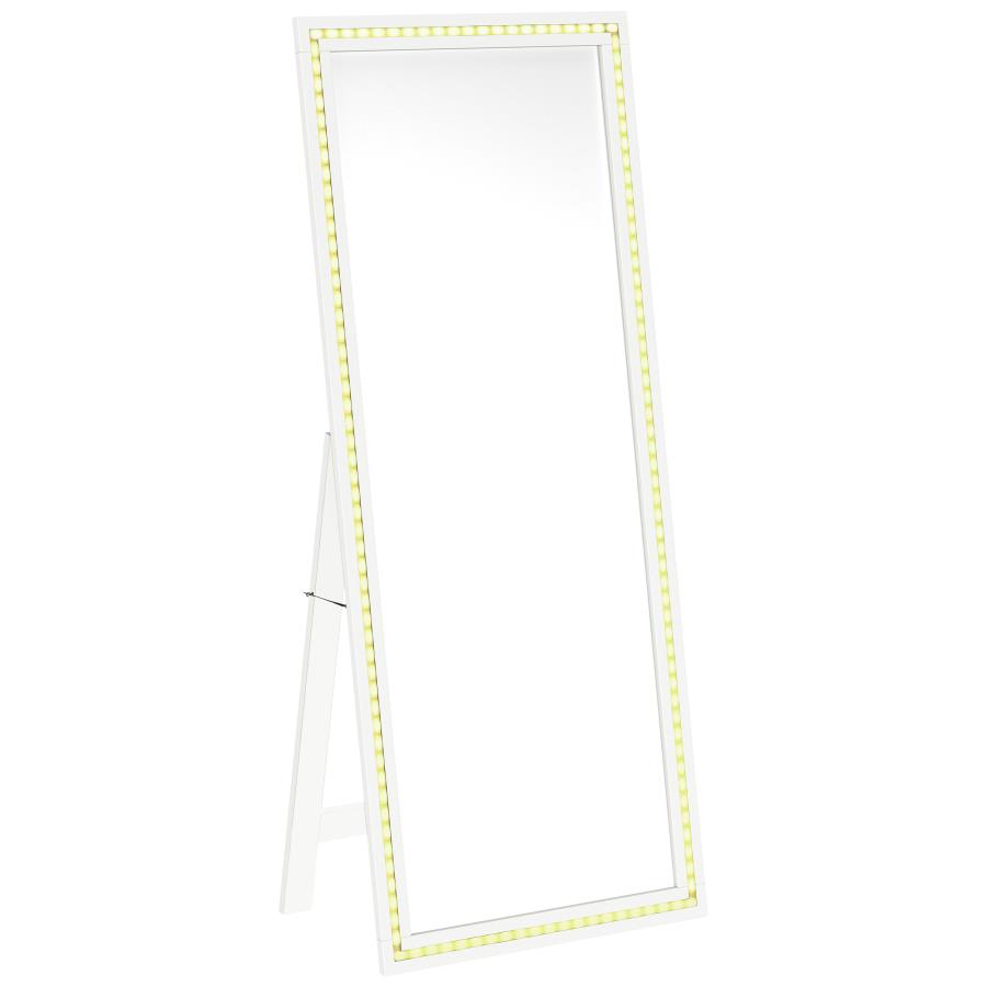 (image for) Windrose 28 x 67 Inch Tempered LED Standing Mirror White