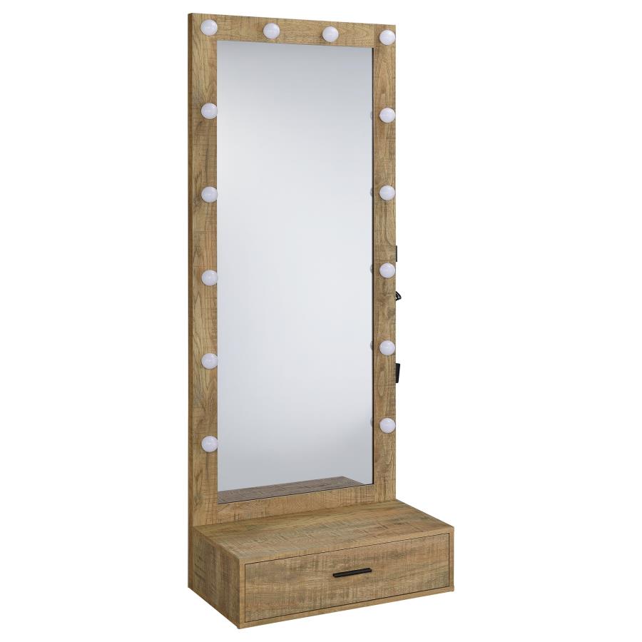 (image for) Spector 1-drawer Lighted Full-Length Floor Mirror Mango