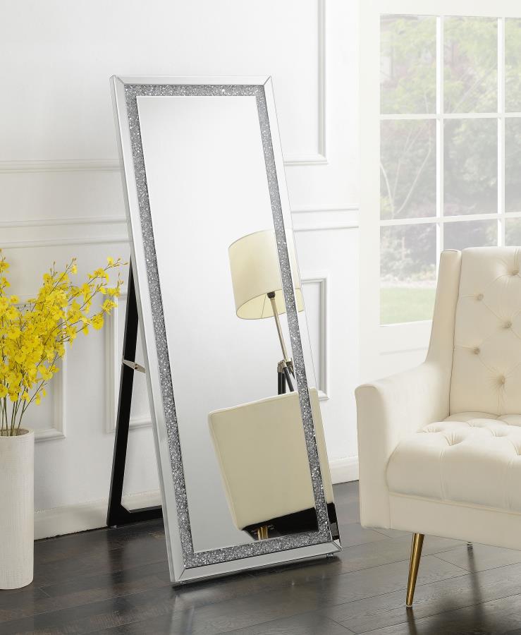 (image for) Seraphina 24 x 64 Inch Acrylic Framed Standing Mirror Silver