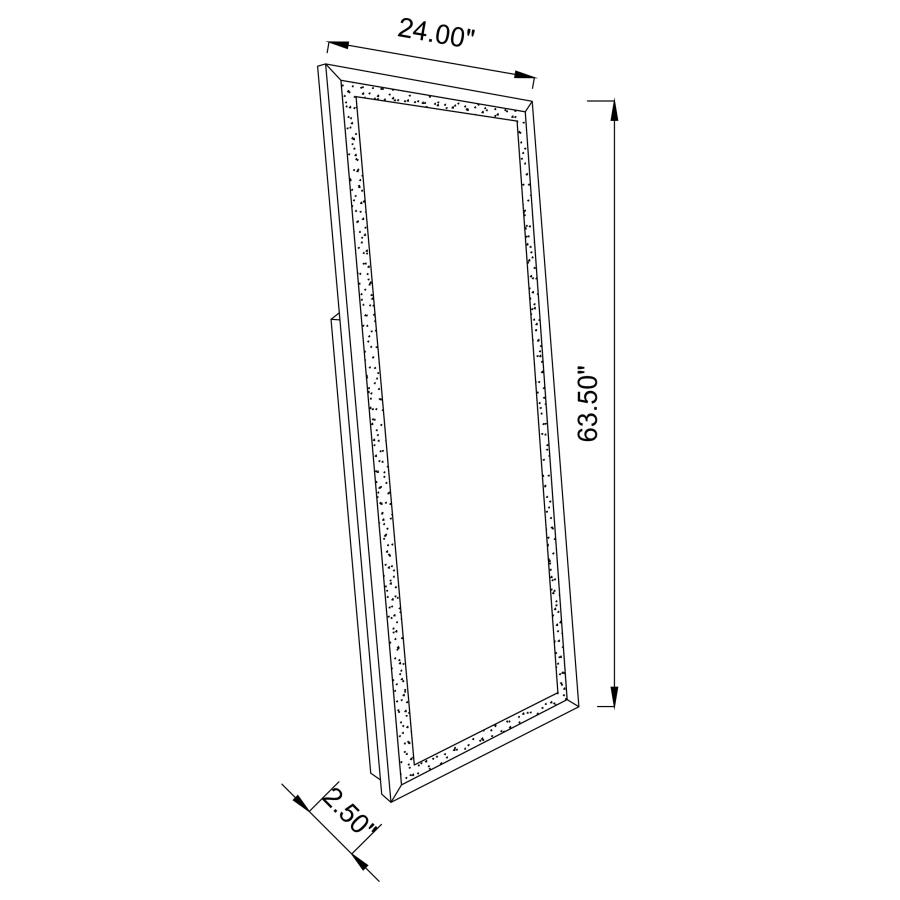 (image for) Seraphina 24 x 64 Inch Acrylic Framed Standing Mirror Silver