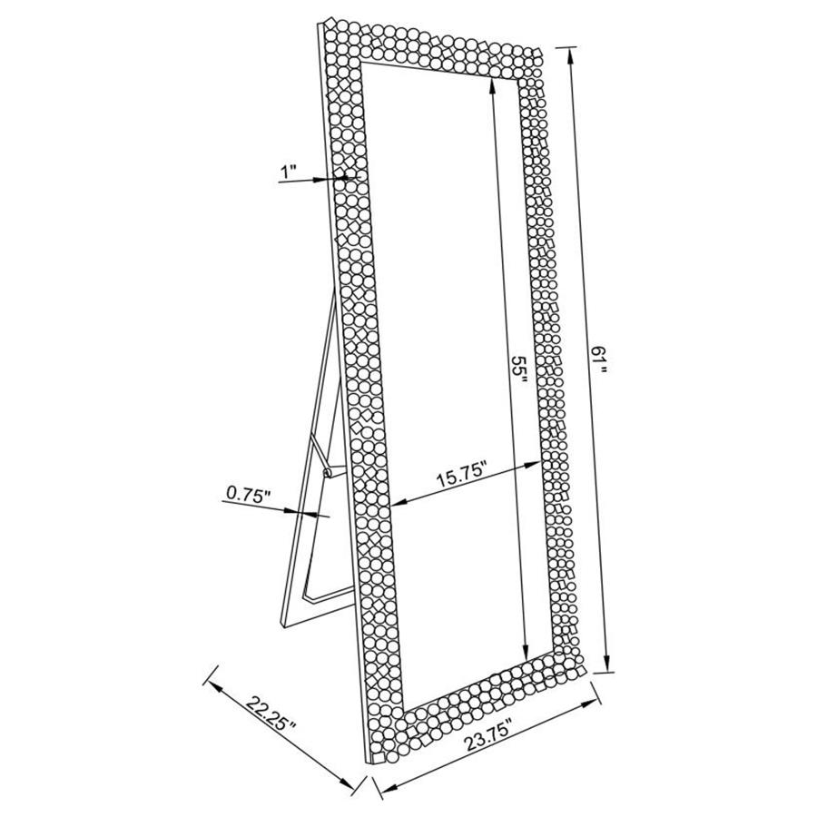 (image for) Mckay 24 x 63 Inch Acrylic Frame Standing Mirror Smokey Grey