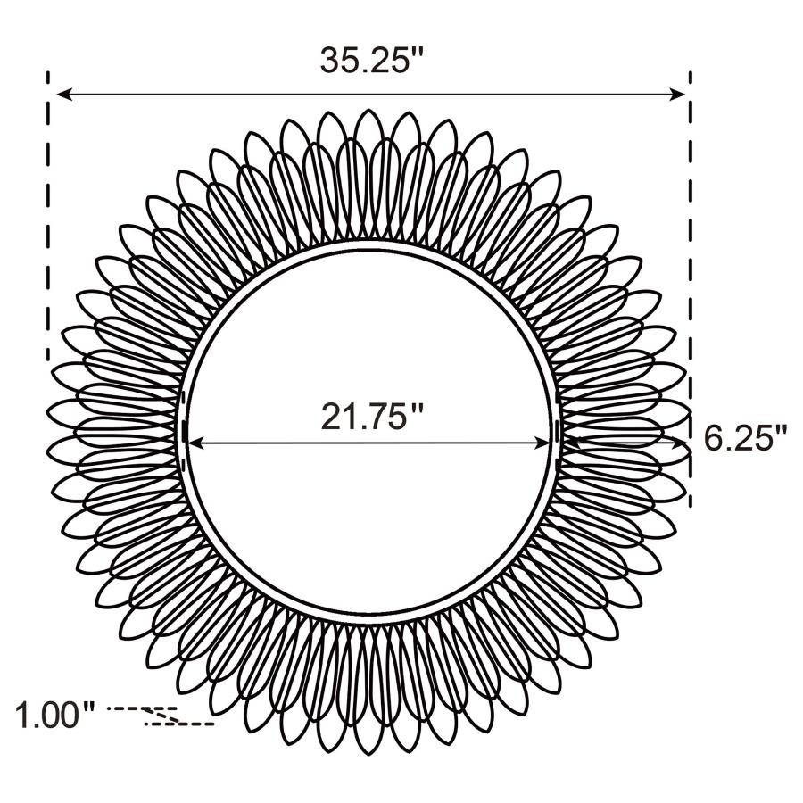 (image for) Tuscany 35 x 35 Inch Sunburst Wall Mirror Gold