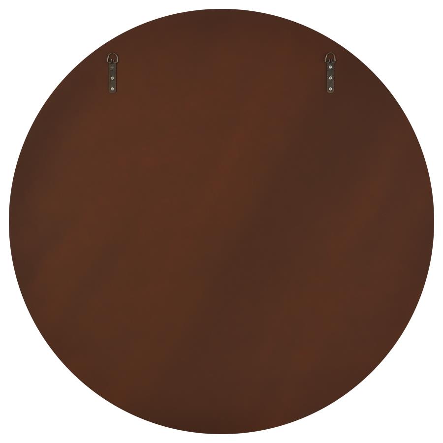 (image for) Dexter 40 x 40 Inch Round Reeding Frame Wall Mirror Brown