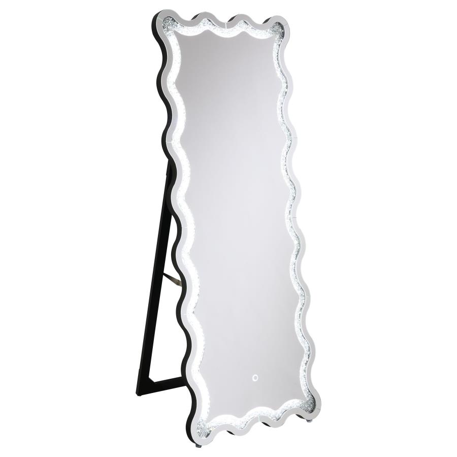 (image for) Brixey 24 x 63 Inch LED Lighting Standing Floor Mirror Black