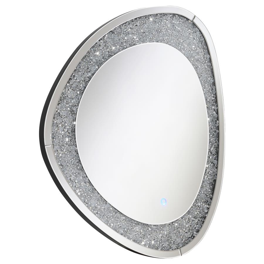 (image for) Mirage 32 x 39 Inch Acrylic Crystal LED Wall Mirror Silver