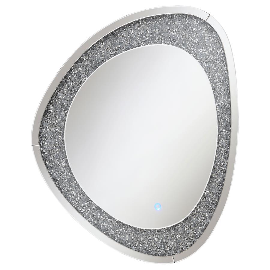 (image for) Mirage 32 x 39 Inch Acrylic Crystal LED Wall Mirror Silver