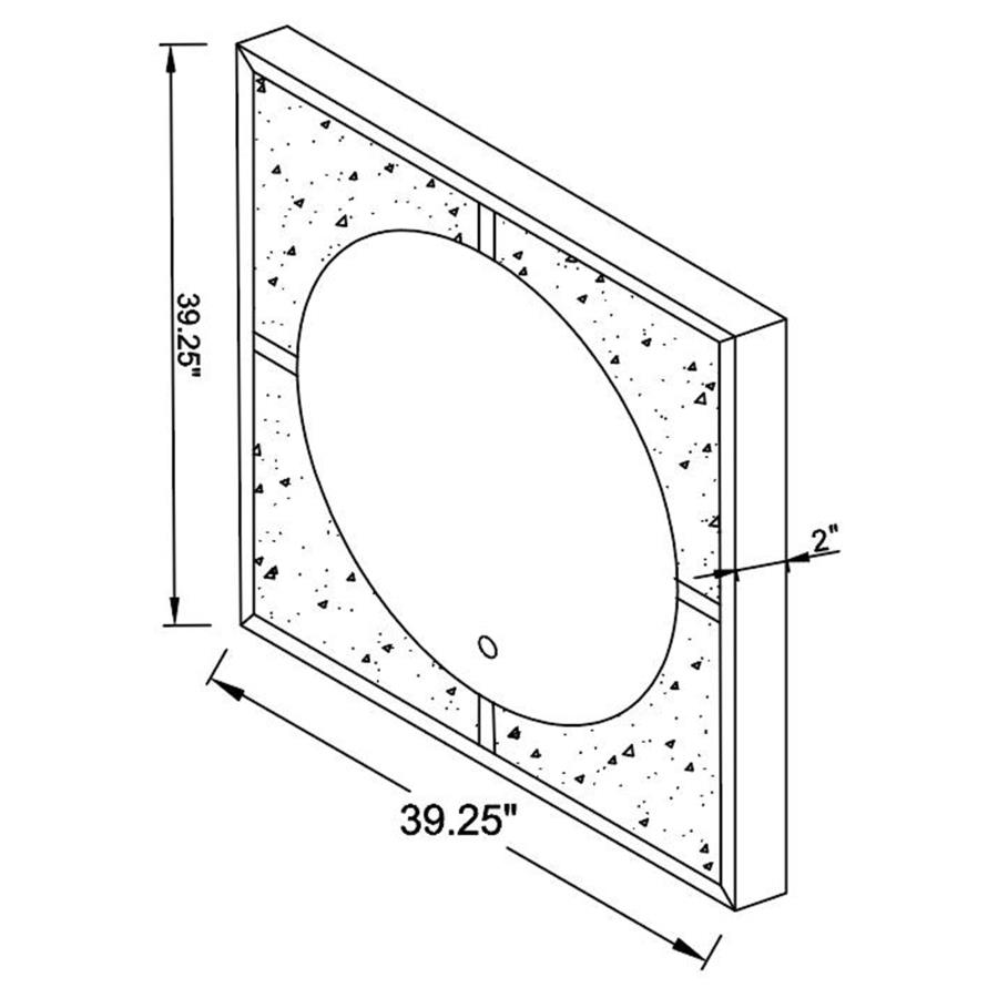 (image for) Theresa 39 x 39 Inch Wall Mirror with LED Lighting Silver