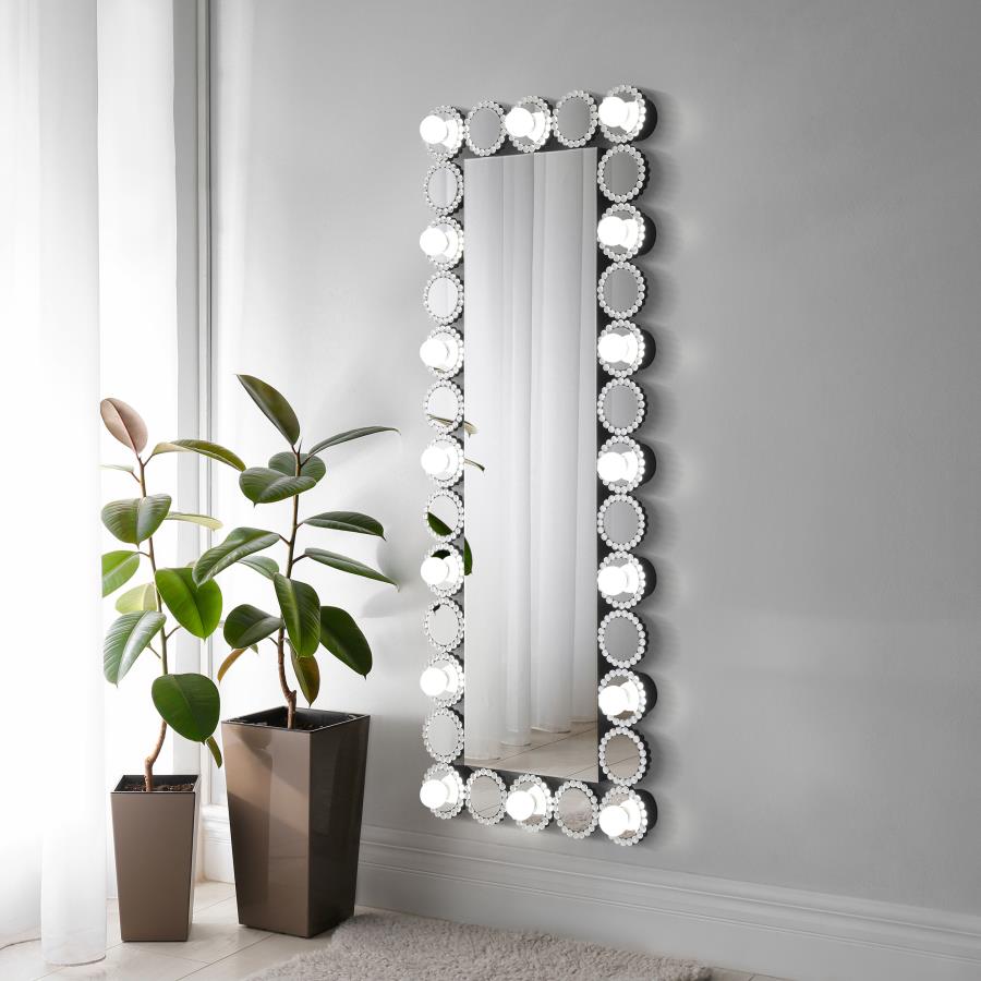 (image for) Aghes 24 x 62 Inch Wall Mirror with Lighting Silver