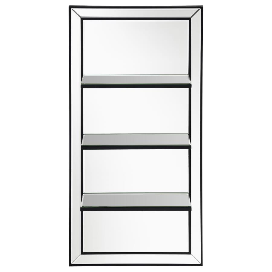 (image for) Oriel 24 x 47 Inch Rectangular 3-Shelf Wall Mirror Silver