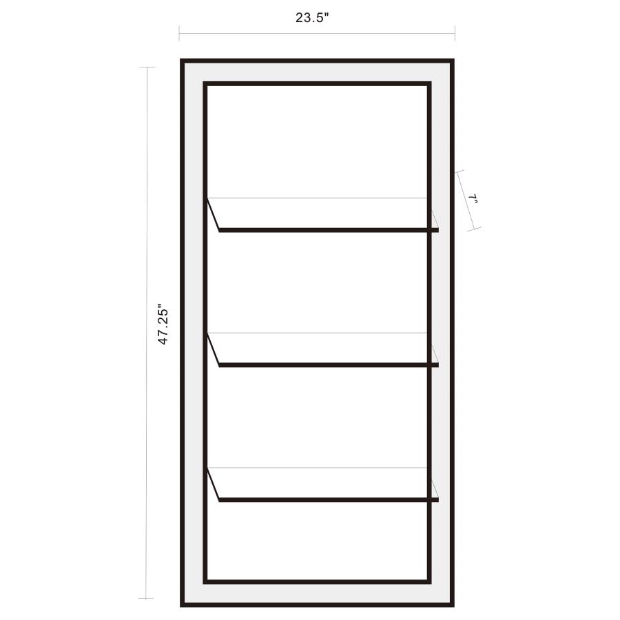 (image for) Oriel 24 x 47 Inch Rectangular 3-Shelf Wall Mirror Silver