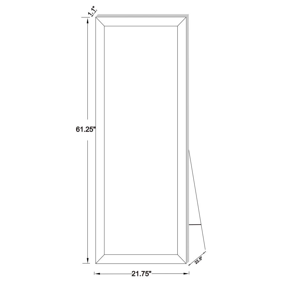 (image for) Soline 22 x 61 Inch Framed Standing Floor Mirror Silver