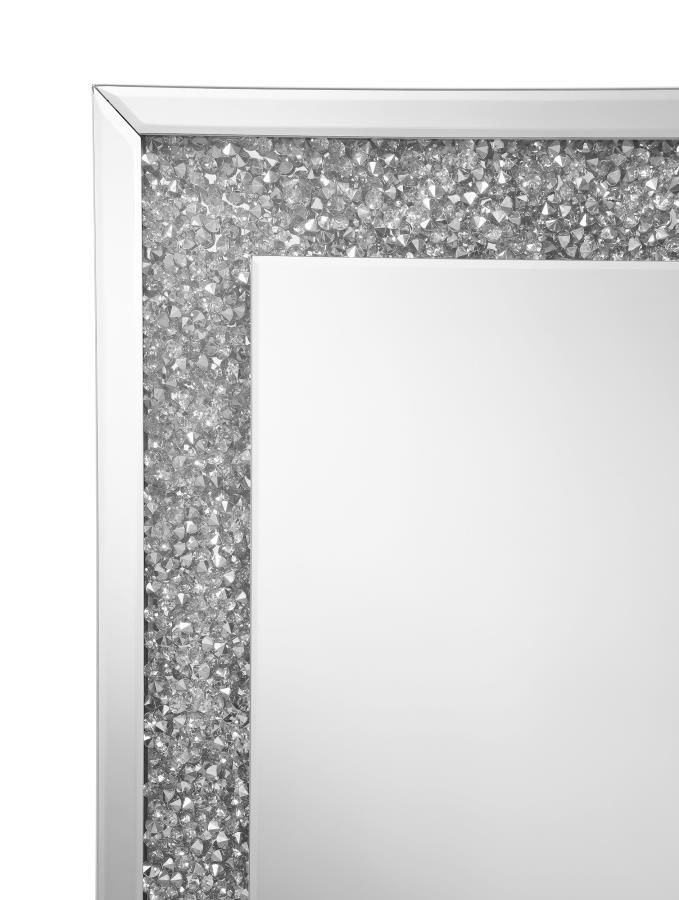 (image for) Valerie 24 x 36 Inch Acrylic Crystal Wall Mirror Silver