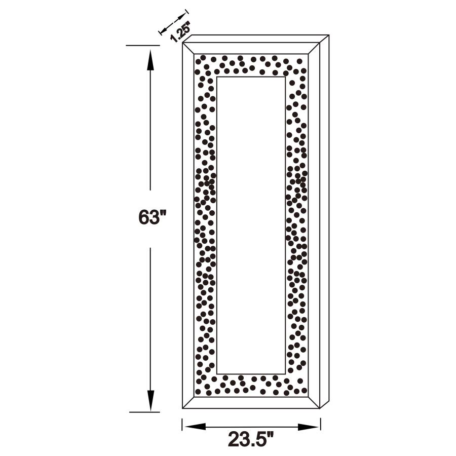 (image for) Valerie 24 x 63 Inch Acrylic Crystal Floor Mirror Silver