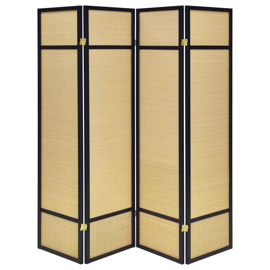 (image for) Pearce 4-panel Bamboo Room Divider Folding Screen Natural