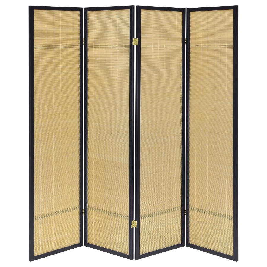 (image for) Pearce 4-panel Bamboo Room Divider Folding Screen Natural