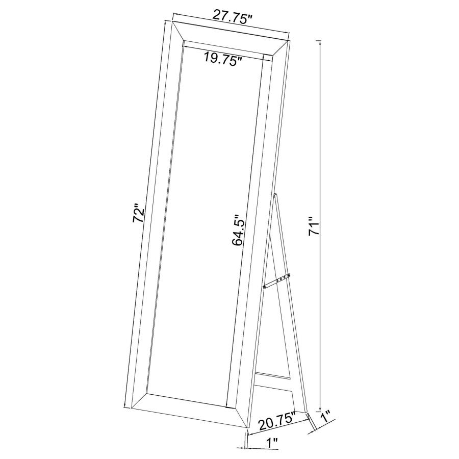 Modal Additional Images for Cadence Tempered Glass Full Length Standing Mirror Black Oak