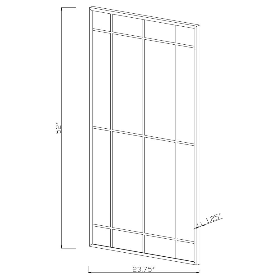Modal Additional Images for Annetta 24 x 52 Inch Window Pane Wall Mirror Black