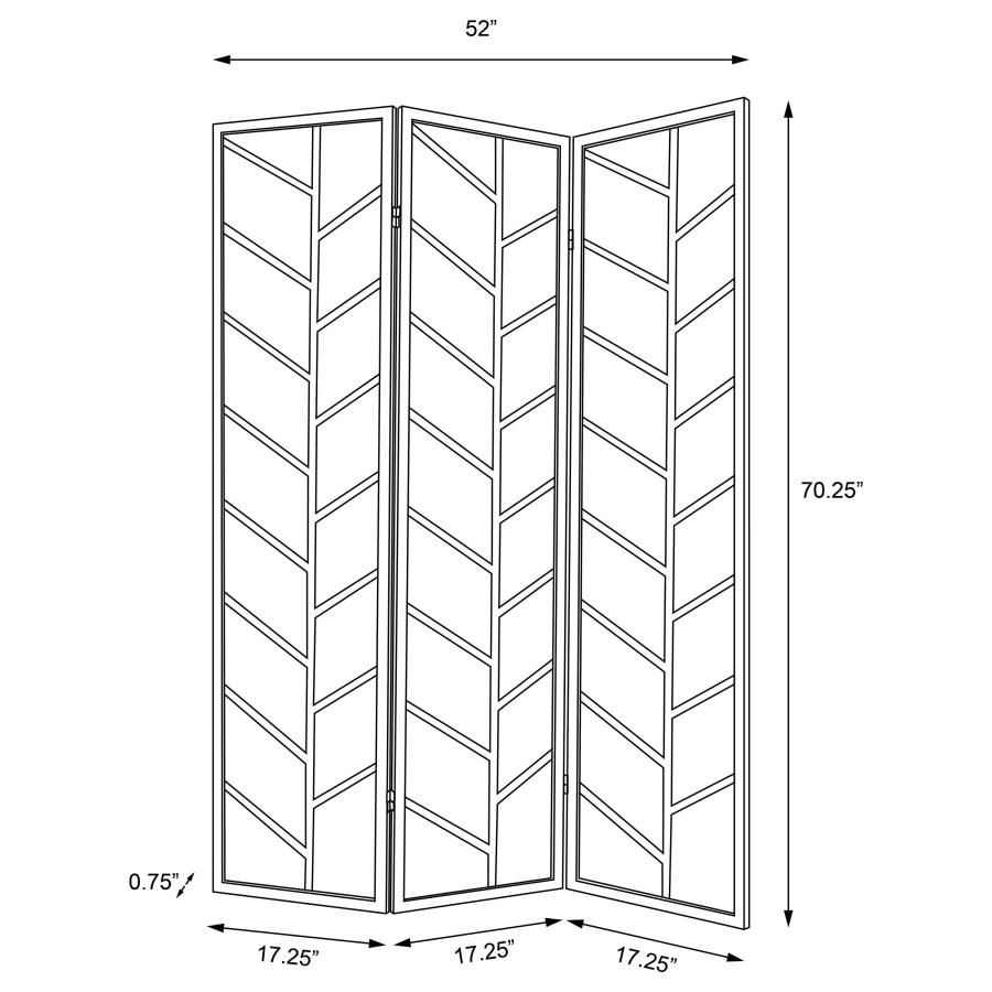 (image for) Mila 3-Panel Room Divider Folding Shoji Screen Walnut