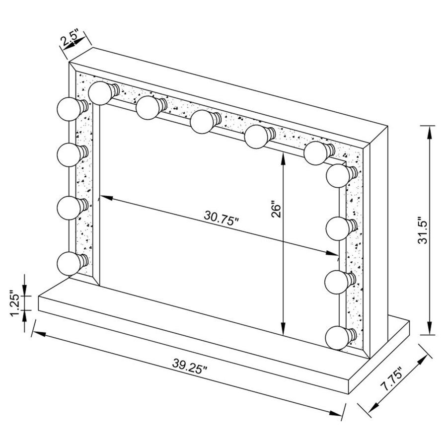 (image for) Wilmer Rectangular Table Vanity Mirror with Lighting Silver