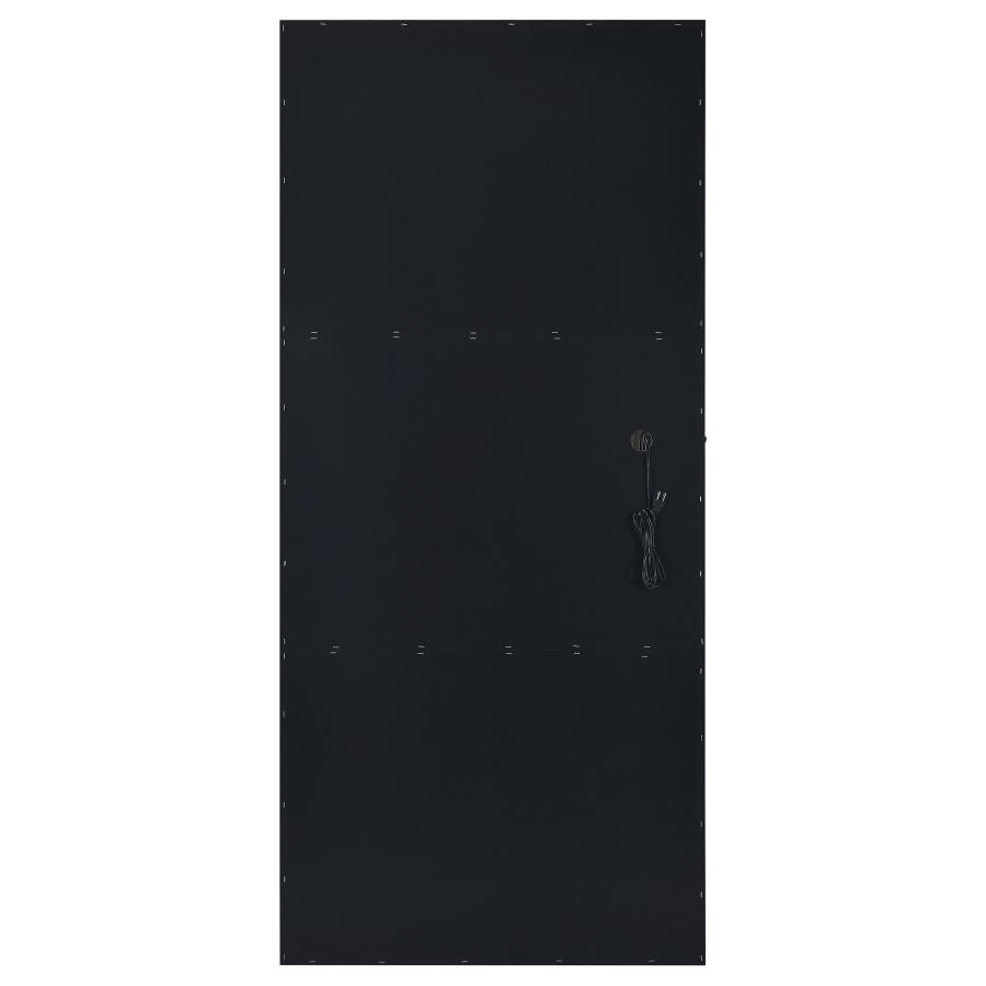 (image for) Zayan 32 x 71 Inch Floor Mirror LED Lighting Black Gloss