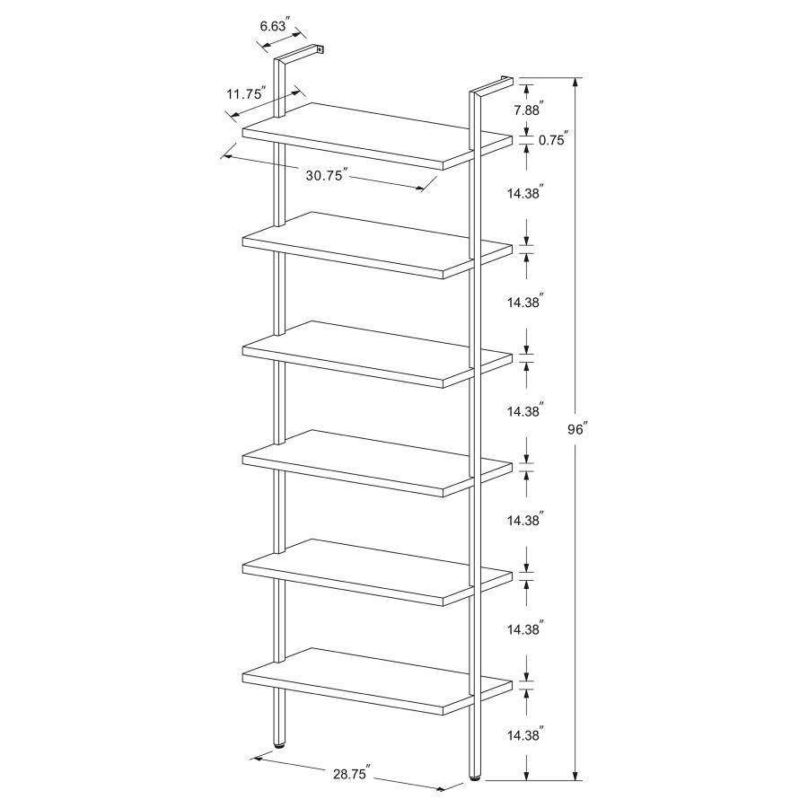 (image for) Owens 96-inch 6-shelf Wall Bookshelf Walnut