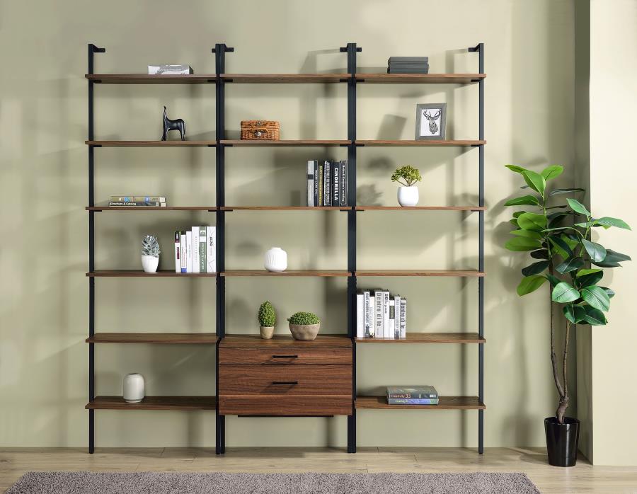 (image for) Owens 96-inch 6-shelf Wall Bookshelf Walnut