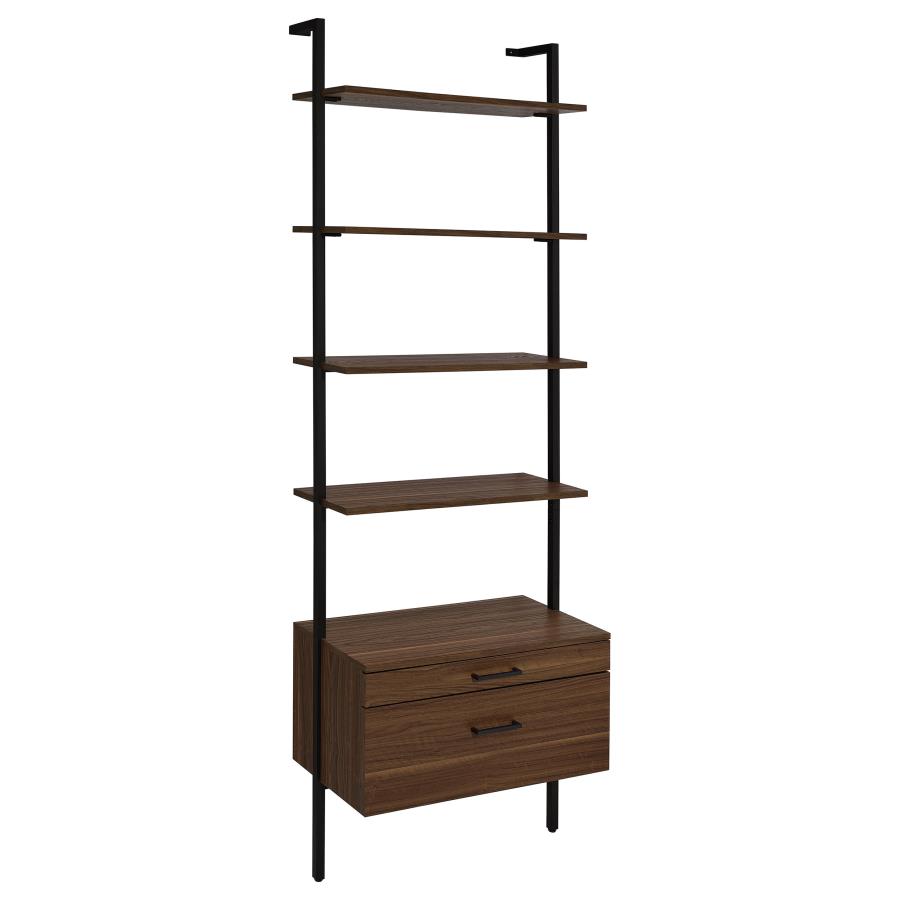 (image for) Owens 3-piece 96-inch Wall Mounted Bookshelf Set Walnut