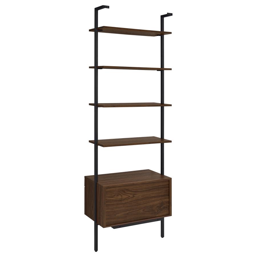 (image for) Owens 3-piece 96-inch Wall Mounted Bookshelf Set Walnut