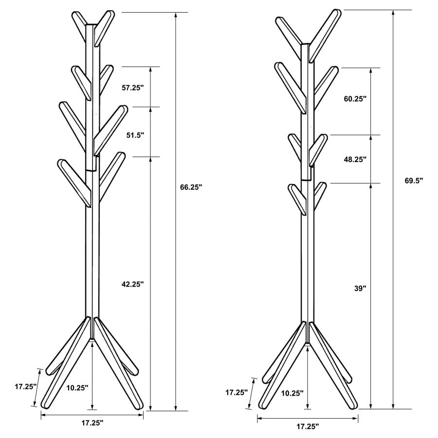 (image for) Margaret Solid Wood Coat Rack Clothing Hanger Black