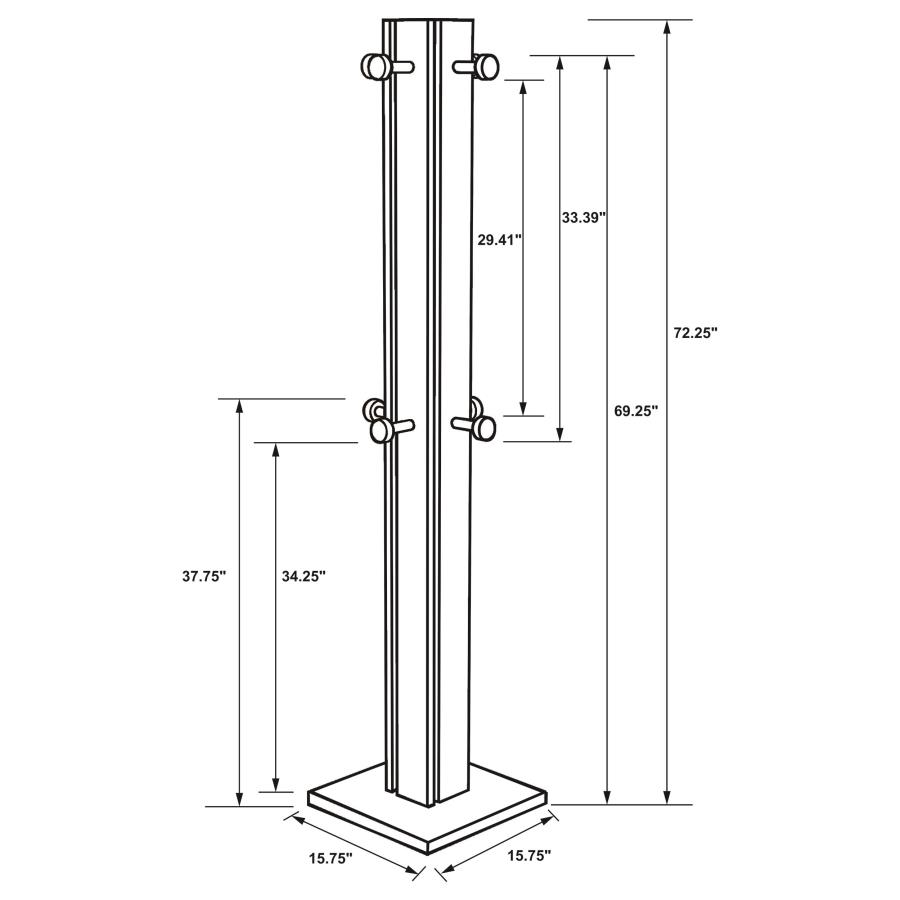 (image for) Rikkie Walnut Coat Rack Walnut and Mirror