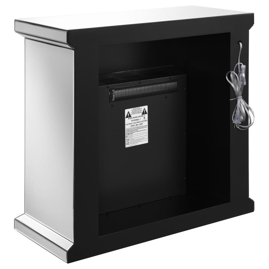 (image for) Lorelai Mirrored Freestanding Electric Fireplace Silver