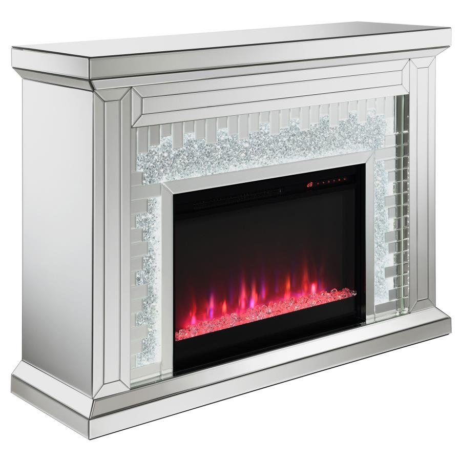 (image for) Gilmore Mirrored Freestanding Electric Fireplace Silver