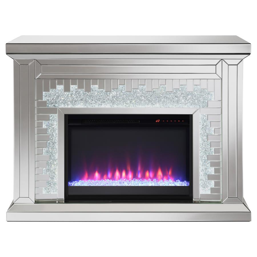 (image for) Gilmore Mirrored Freestanding Electric Fireplace Silver