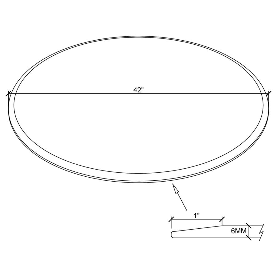 (image for) 42-inch 6mm Round Clear Tempered Glass Top